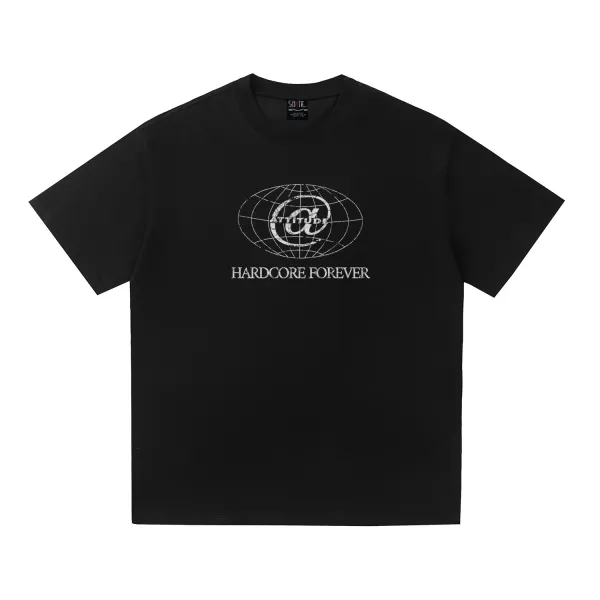 Design Attitude Hardcore Forever Black T-Shirt T-Shirts - 1