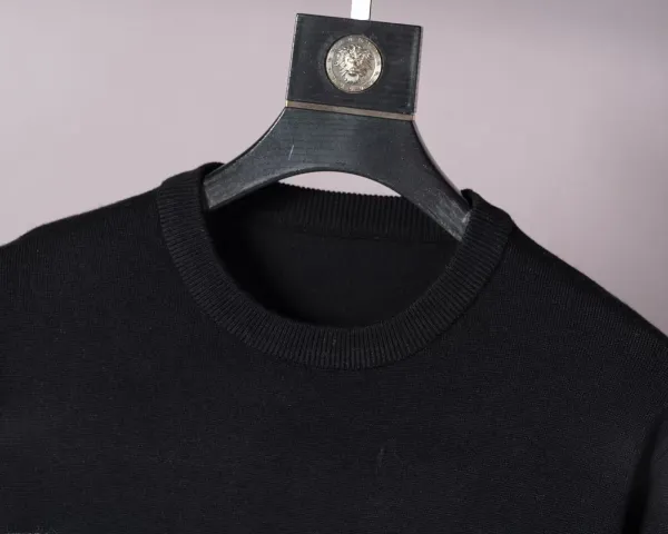Gucci GG Monogram Knit Sweater Black with Yellow Stripe - 3
