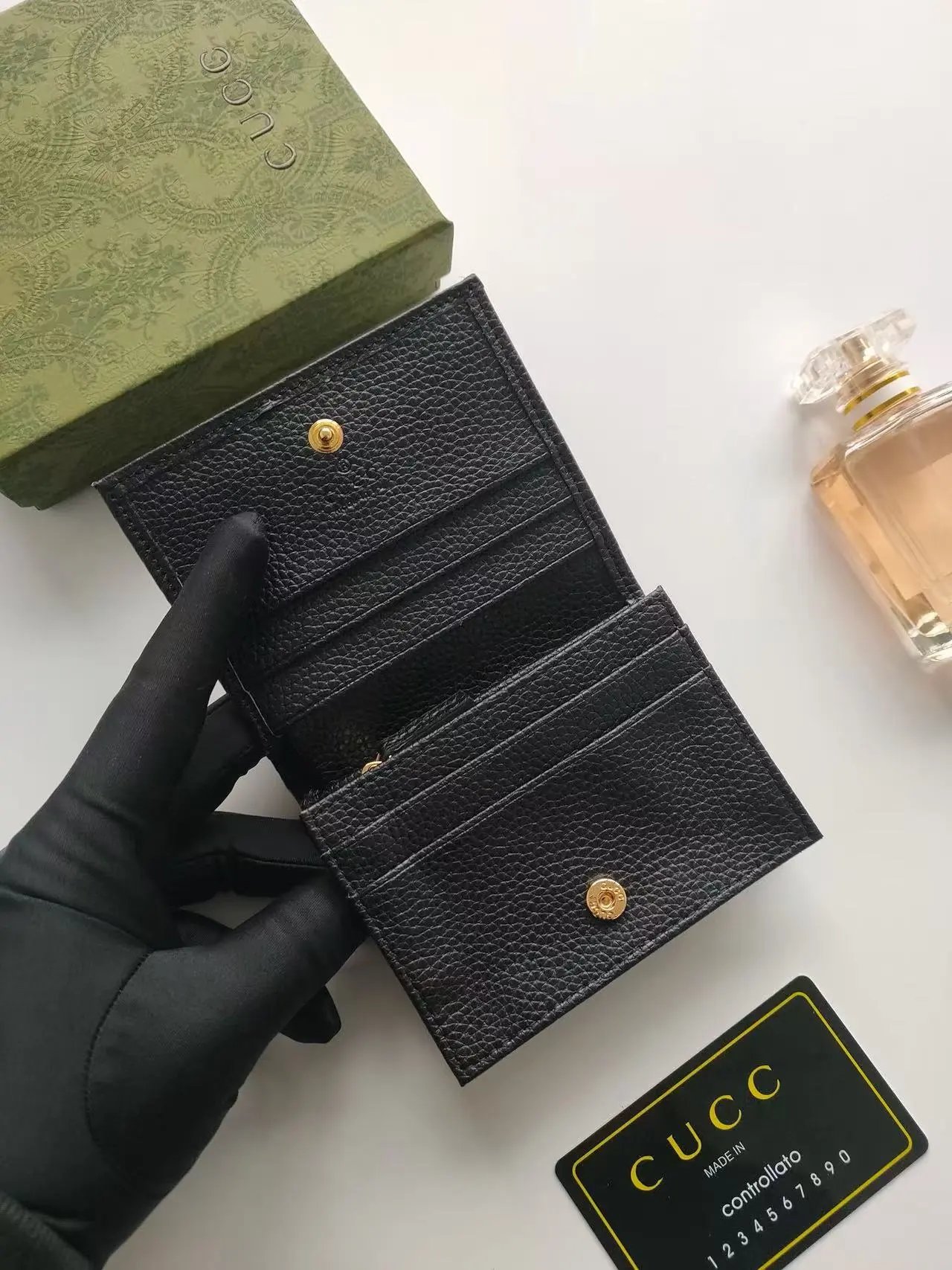 Gucci GG Marmont Mini Wallet Pink Leather Short Wallet - 5