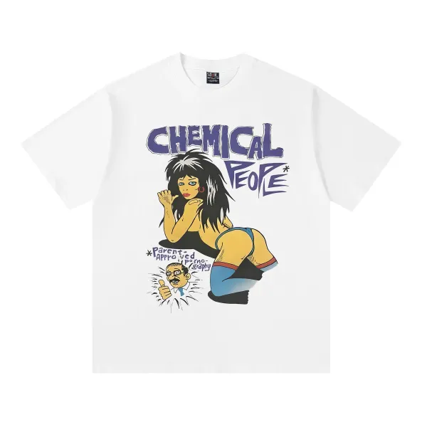 Design Chemical People Parent-Approved Pornography Graphic T-Shirt White T-Shirts - 1