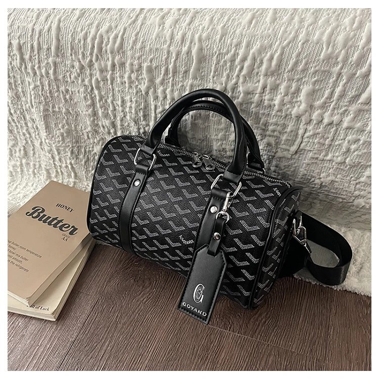 Goyard Saint Louis PM Black and Brown Canvas Boston Bag Handbags - 11