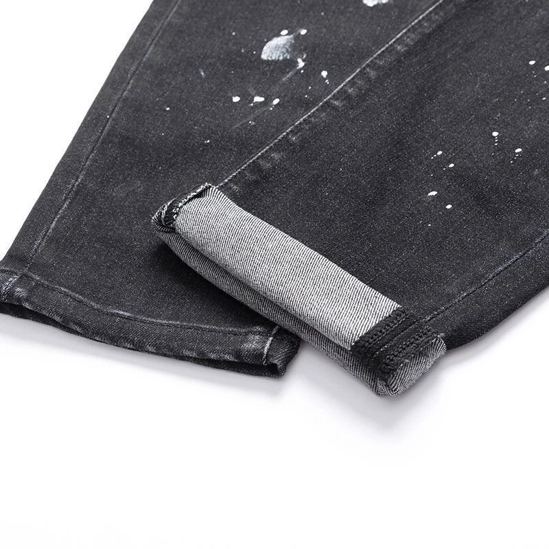 Purple Brand Distressed Paint-Splatter Flare Jeans - 9