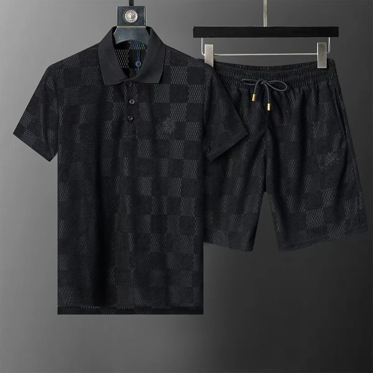 Gucci Matching Sets Double G monogram polo shirt and shorts set — 13
