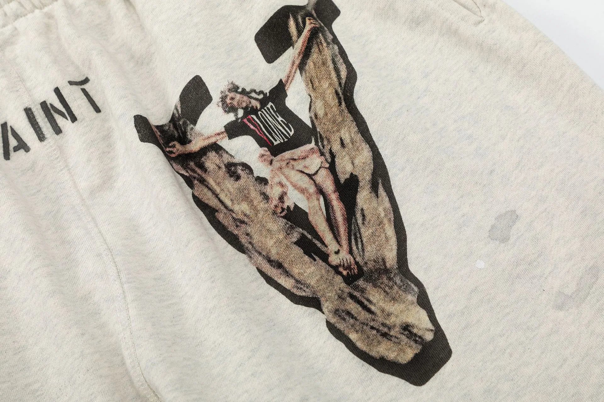 Fear of God Essentials Saint Vaint Graphic Shorts Gray - 11