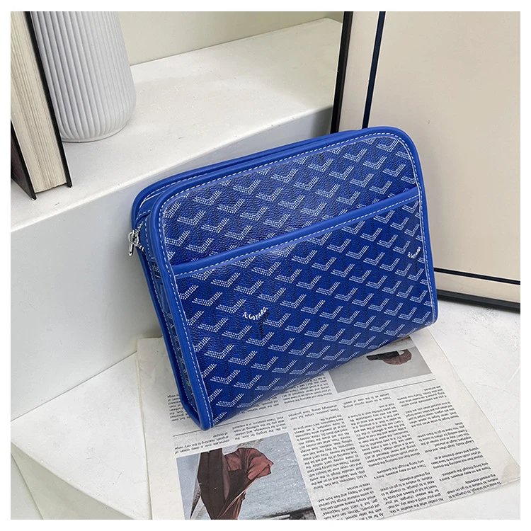 Goyard Saint Louis Clutch Navy Blue Canvas Clutch Clutches - 7