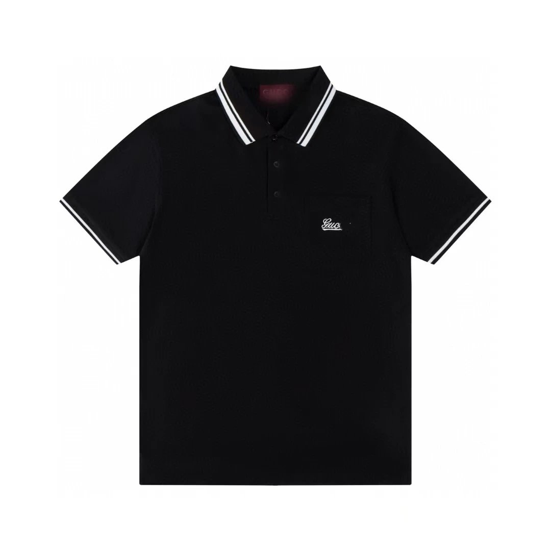 Gucci GG Monogram Black Polo Shirt - 18