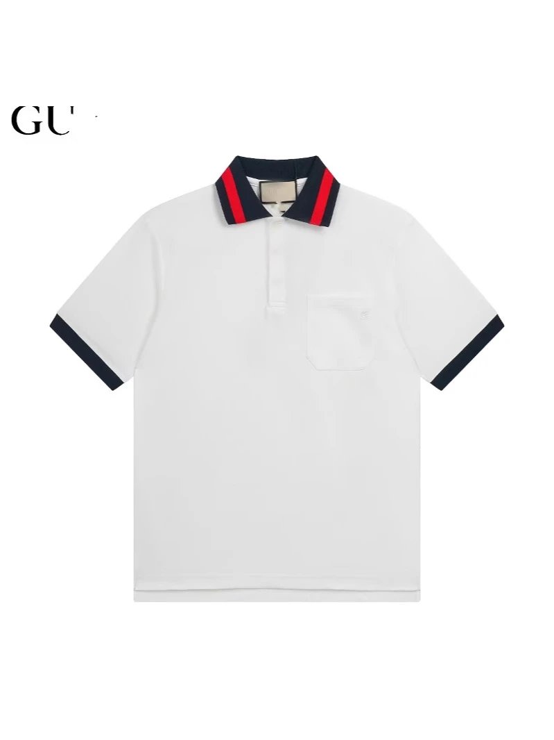 Gucci Web-Striped Collar Polo Beige Polo Shirt - 9