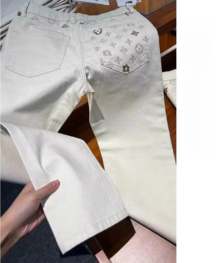 Louis Vuitton Monogram Embroidered Black Jeans - 17
