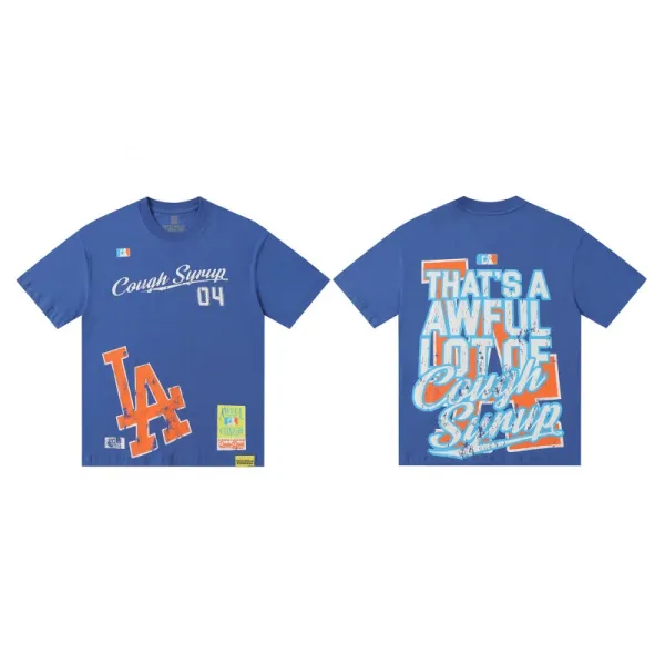 Mitchell & Ness x Cough Syrup LA Dodgers Graphic T-Shirt Royal Blue - 1