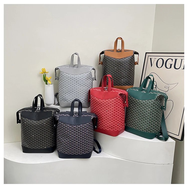 Goyard Saint-Louis PM Blue Chevron Canvas Bucket Bag Handbags - 15