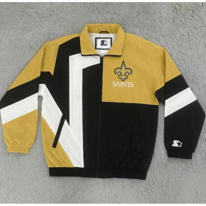 Design Starter New Orleans Saints Colorblock Windbreaker Jacket Outerwear.windbreaker