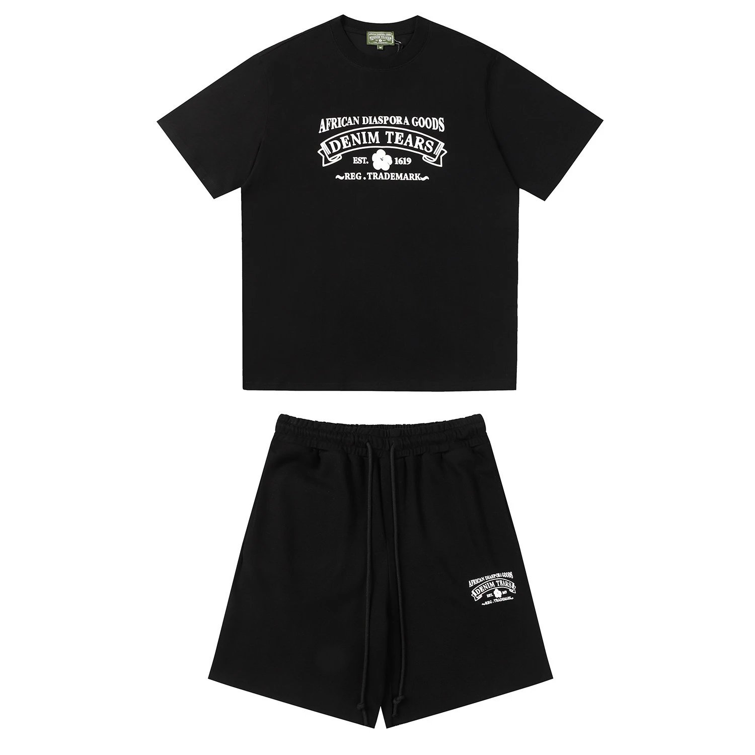 Denim Tears Matching Sets African Diaspora Goods logo graphic T-shirt and shorts set image 2