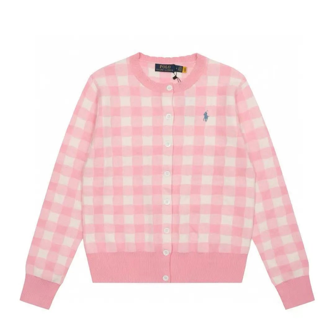 Polo Ralph Lauren Knitwear Gingham Button-Front Cardigan — Pink