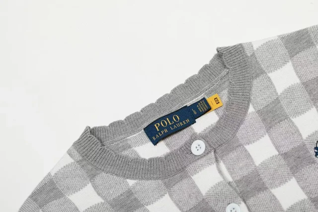 Polo Ralph Lauren Knitwear Gingham Button-Front Cardigan product detail image 3