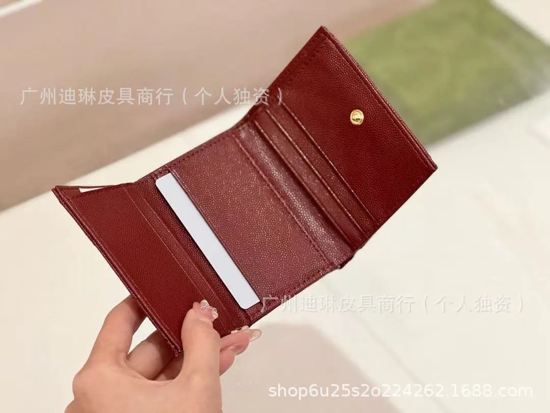Saint Laurent Monogramme YSL Small Wallet Burgundy Short Wallet - 6