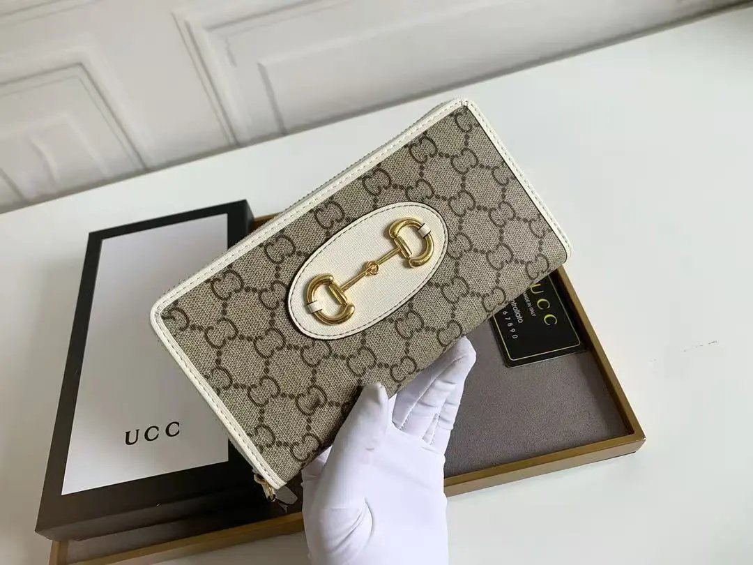 Gucci Horsebit 1955 GG Marmont Long Wallet Beige Canvas - 4