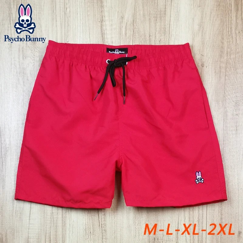 Design Psycho Bunny Embossed Floral Swim Trunks Red Swimwear - 14