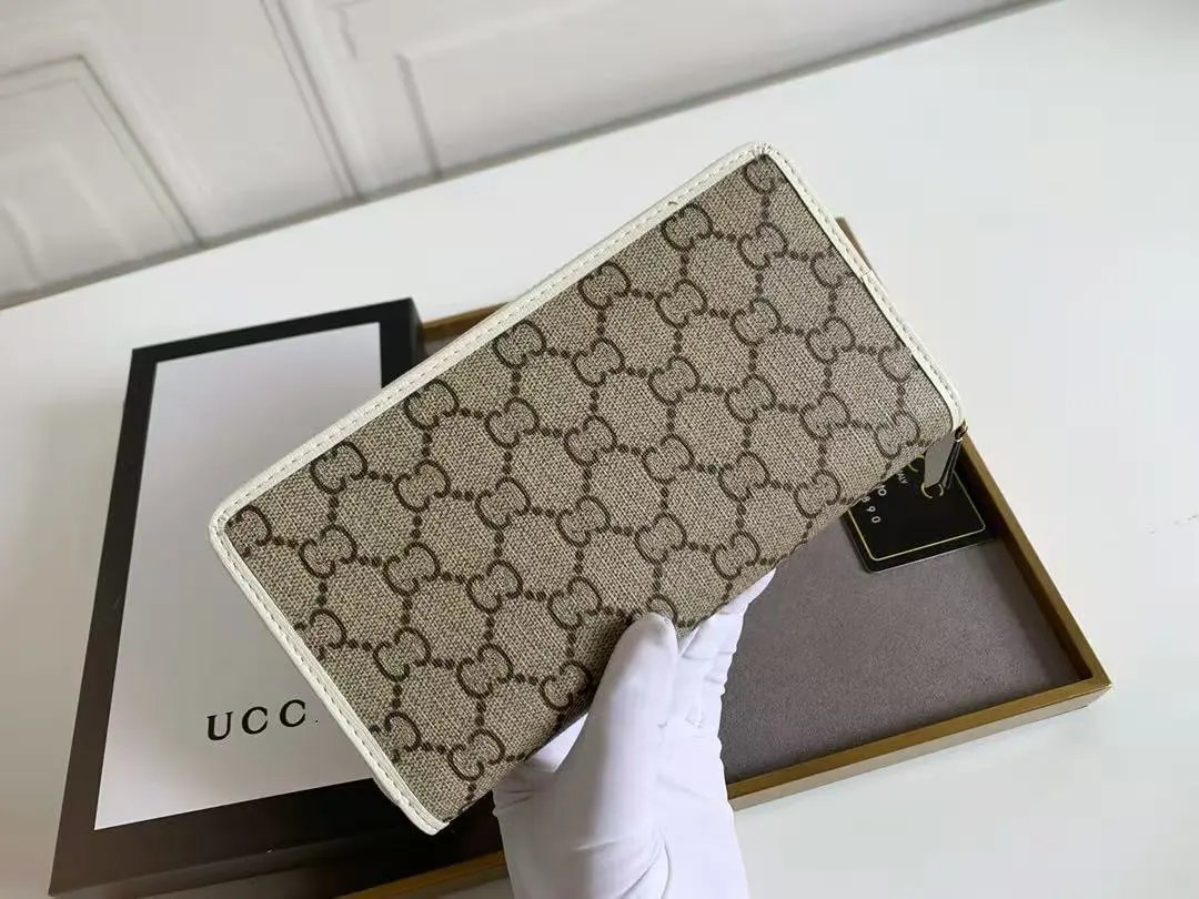 Gucci Horsebit 1955 GG Marmont Long Wallet Beige Canvas - 9