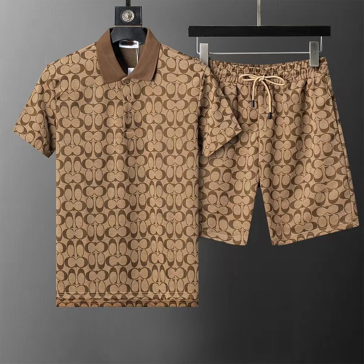 Gucci Matching Sets Double G monogram polo shirt and shorts set — 26