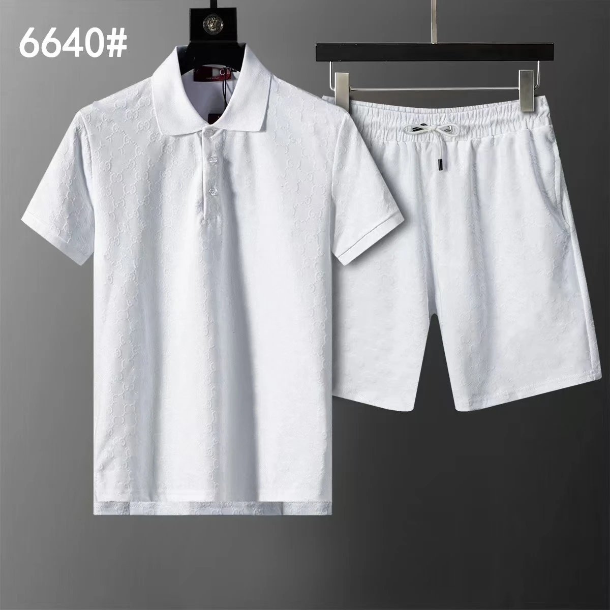 Gucci Matching Sets Double G monogram polo shirt and shorts set — 35