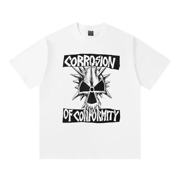 Design Corrosion of Conformity Band Logo White T-Shirt T-Shirts - 1