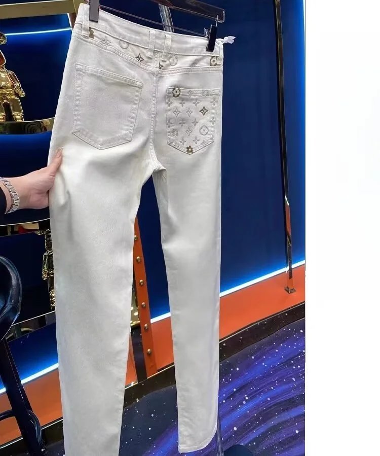 Louis Vuitton Monogram Embroidered Black Jeans - 11