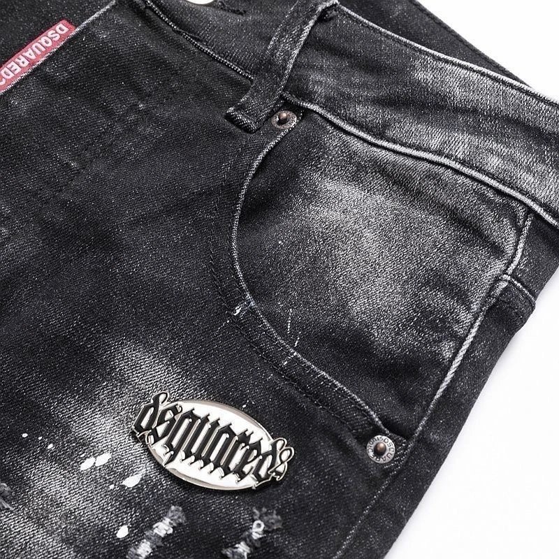 Purple Brand Distressed Paint-Splatter Flare Jeans - 8