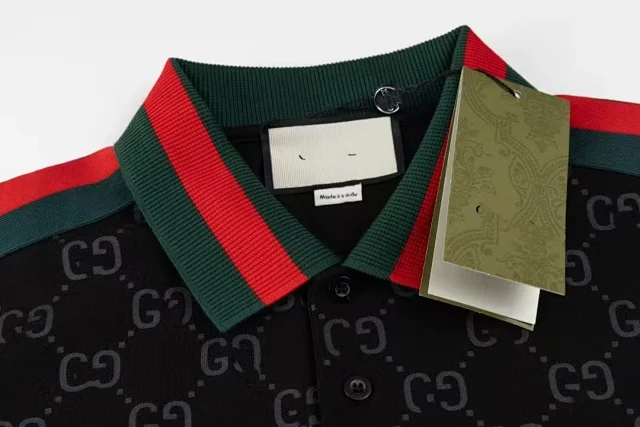 Gucci Shirts GG Monogram Short-Sleeve Polo Shirt product detail image 3