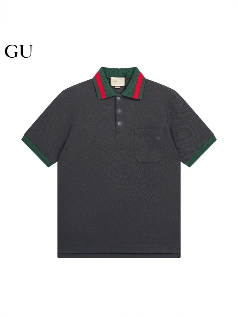 Gucci Web-Striped Collar Polo Beige Polo Shirt - 10