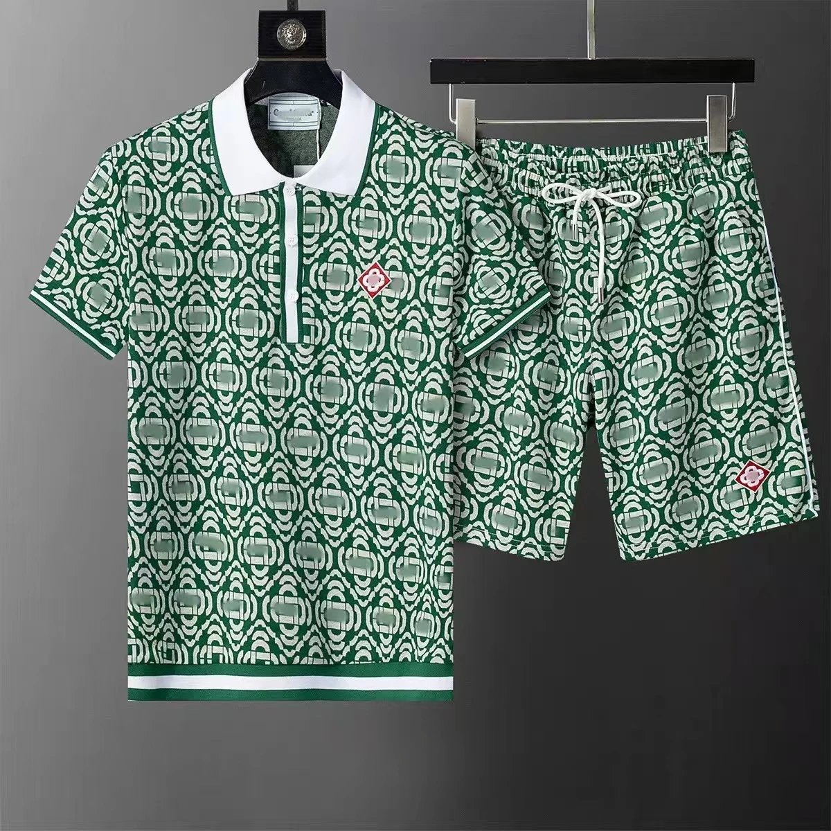Gucci Matching Sets Double G monogram polo shirt and shorts set — 32