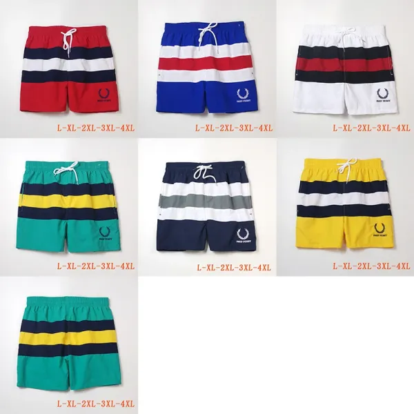 Fred Perry Stripe Swim Shorts White / Navy / Red Swimwear - 3