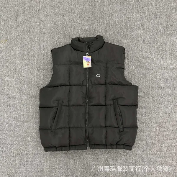 Design Puffer Vest Yellow / Black Colorblock Vest Outerwear.vest - 3