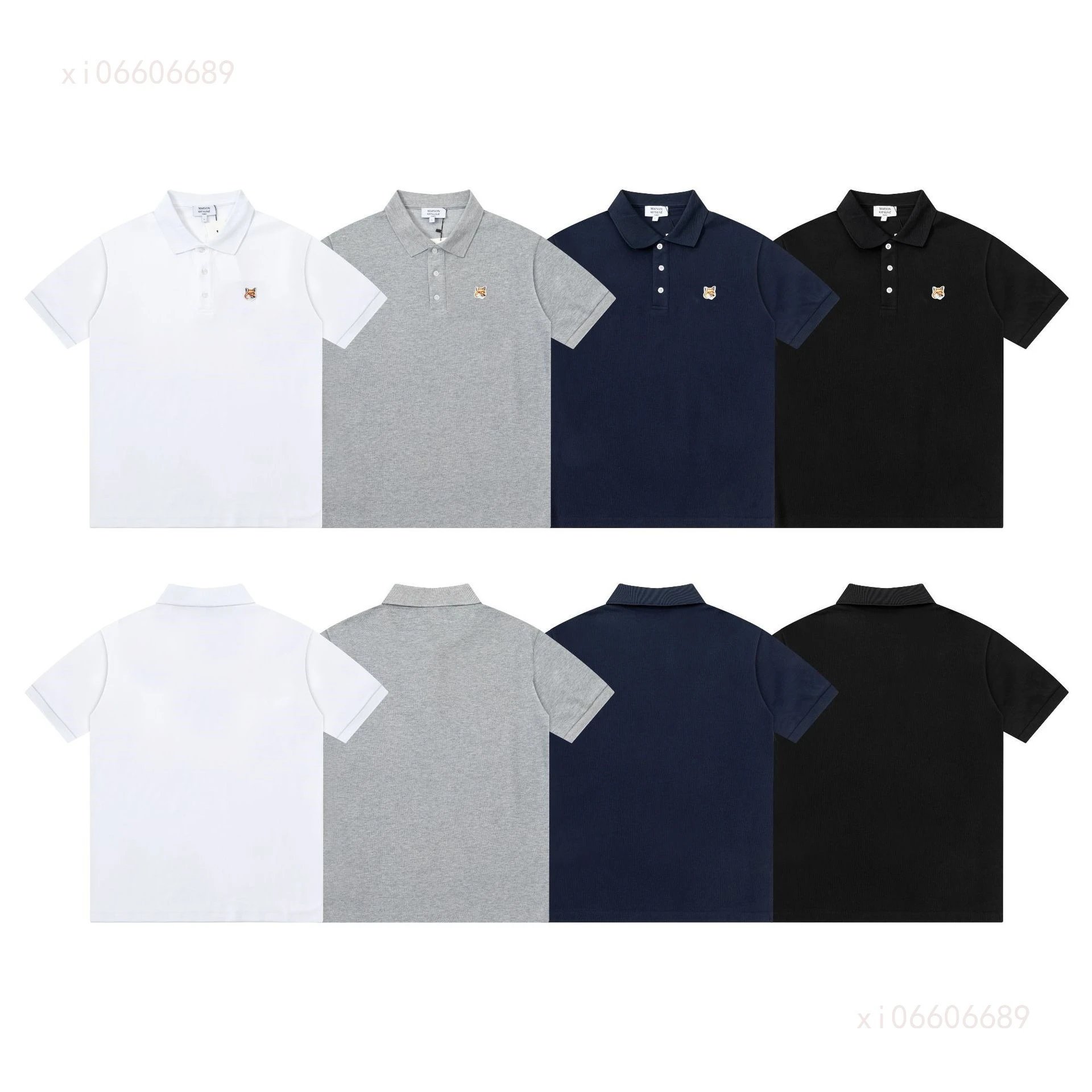 Maison Kitsuné Double Fox Embroidered Polo Black Polo Shirt - 5