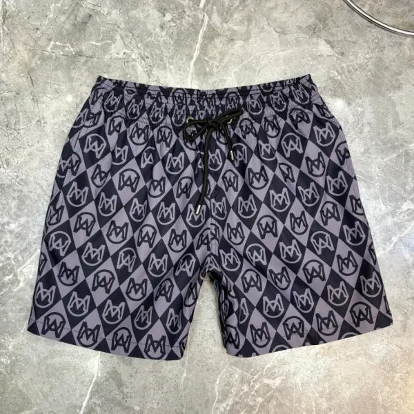 Design Monogram Diamond Pattern Swim Shorts Beige Gray Swimwear - 4