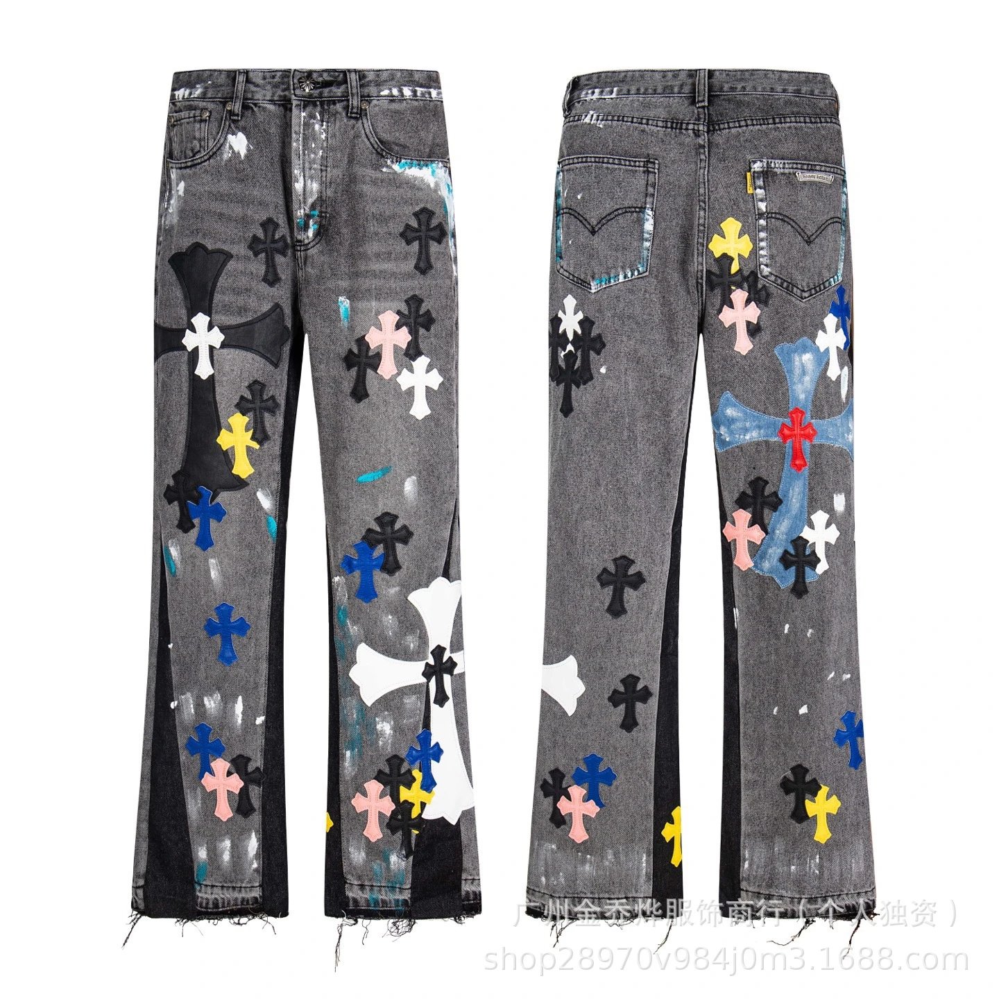 Chrome Hearts Cross-Embellished Black Carpenter Pants - 20