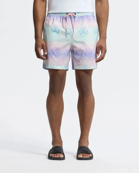 Design Bunny Psycho Skull Print Swim Shorts Multicolor Shorts - 21
