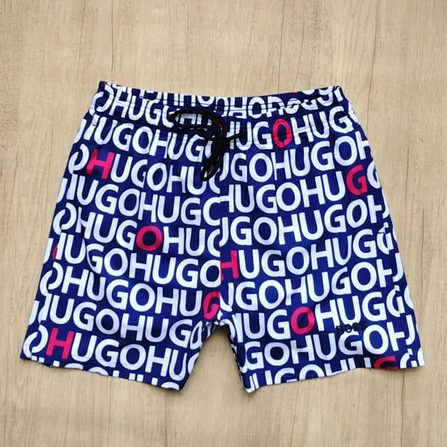 HUGO Shorts Allover logo-print drawstring product detail image 4