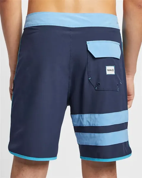 Design Hurley Phantom Boardshorts Navy Blue with Light Blue Stripes Swimwear - 19