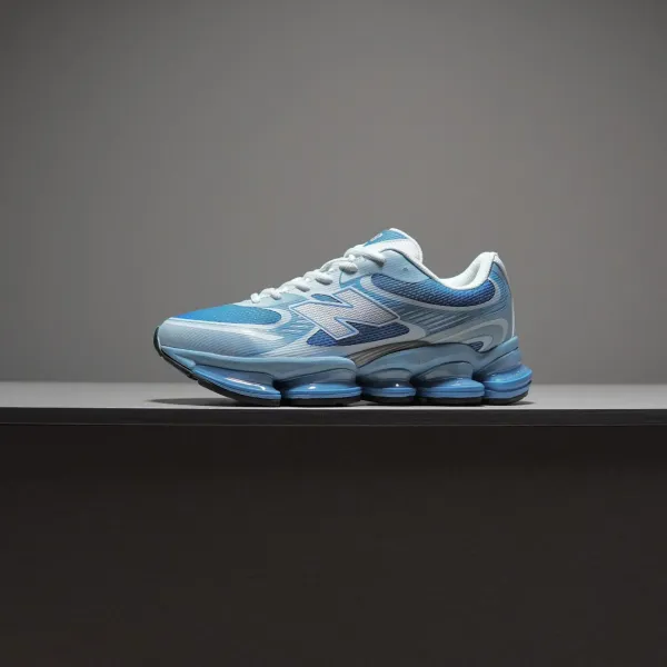 New Balance Fresh Foam X More v4 White Gray Blue Sneakers Running Shoes - 16
