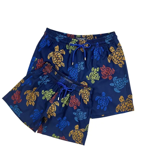 Design Costume De Bain Starfish Print Navy Swim Trunks Swimwear - 5
