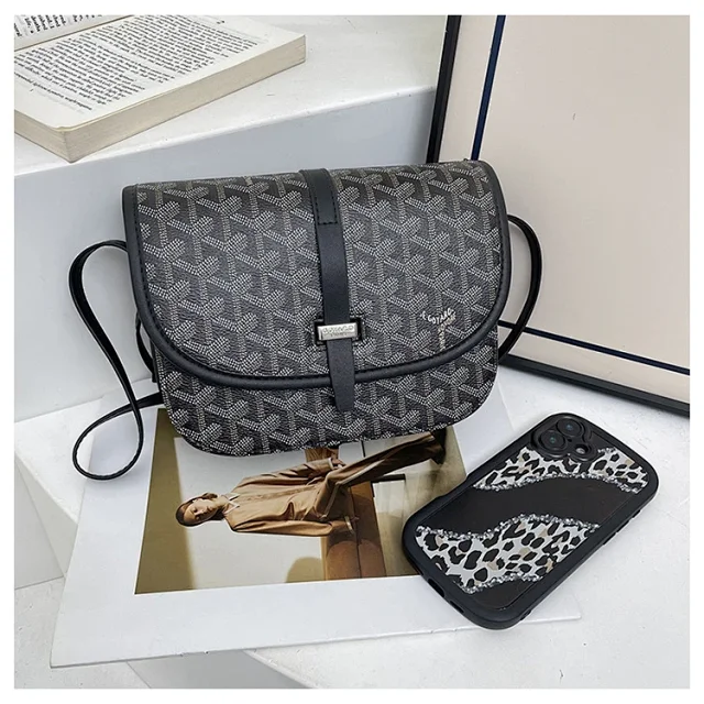 Goyard Crossbody Bags Saddle bag with Goyardine chevron print product detail image 19