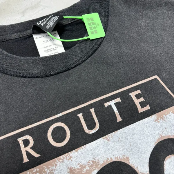 Design Saint Michael Cho Route 66 Distressed Sleeveless T-Shirt Gray T-Shirts - 10