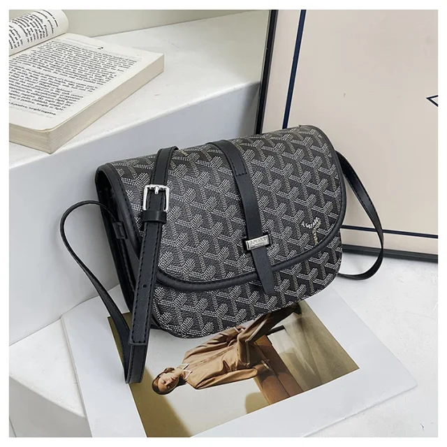 Goyard Crossbody Bags Saddle bag with Goyardine chevron print product detail image 10