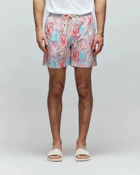 Design Bunny Psycho Skull Print Swim Shorts Multicolor Shorts - 17
