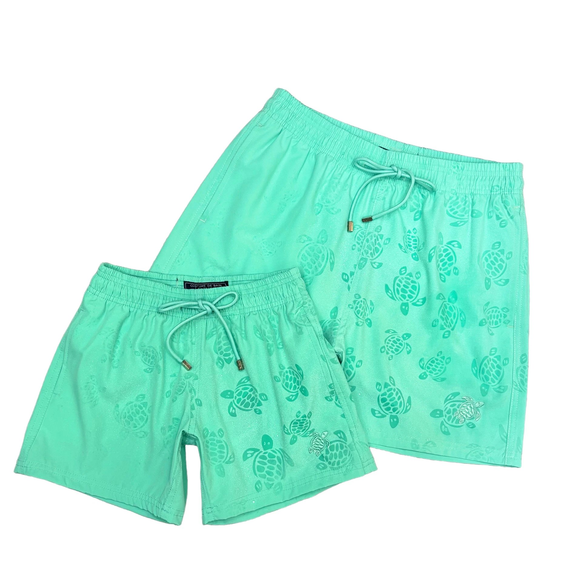 Design Costume de Bain Turtle Print Swim Shorts Navy Swimwear - 7