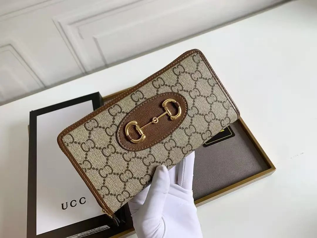Gucci Horsebit 1955 GG Marmont Long Wallet Beige Canvas - 2