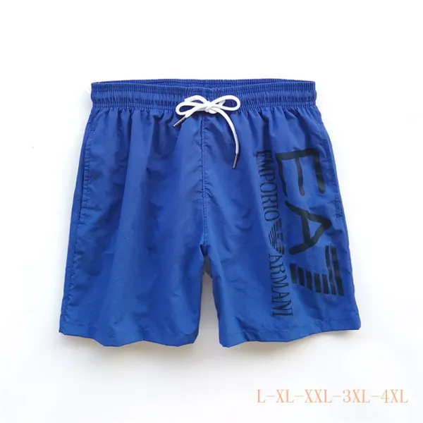 Emporio Armani Logo-Print Swim Shorts Blue Swimwear - 7