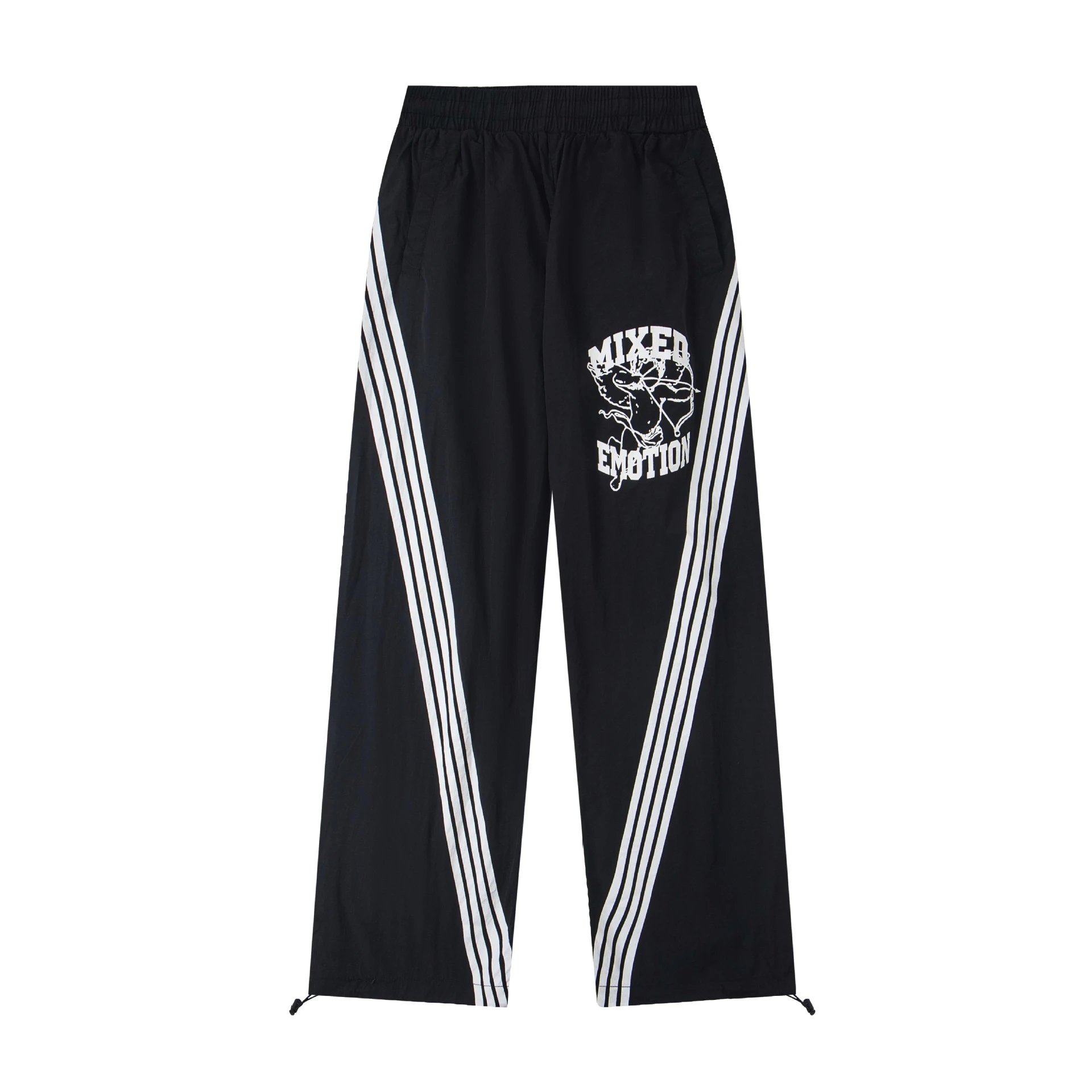 Mixed Emotion Trousers Striped Nylon Track Pants with Cupid Graphic image 2