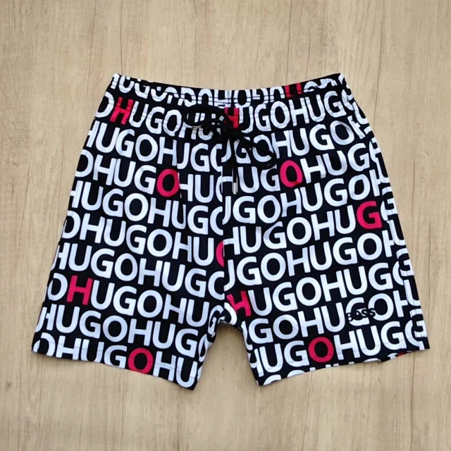 HUGO Shorts Allover logo-print drawstring product detail image 3