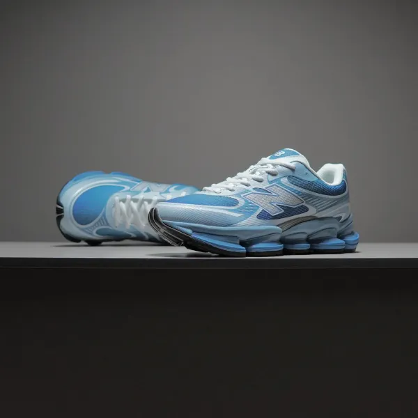 New Balance Fresh Foam X More v4 White Gray Blue Sneakers Running Shoes - 17